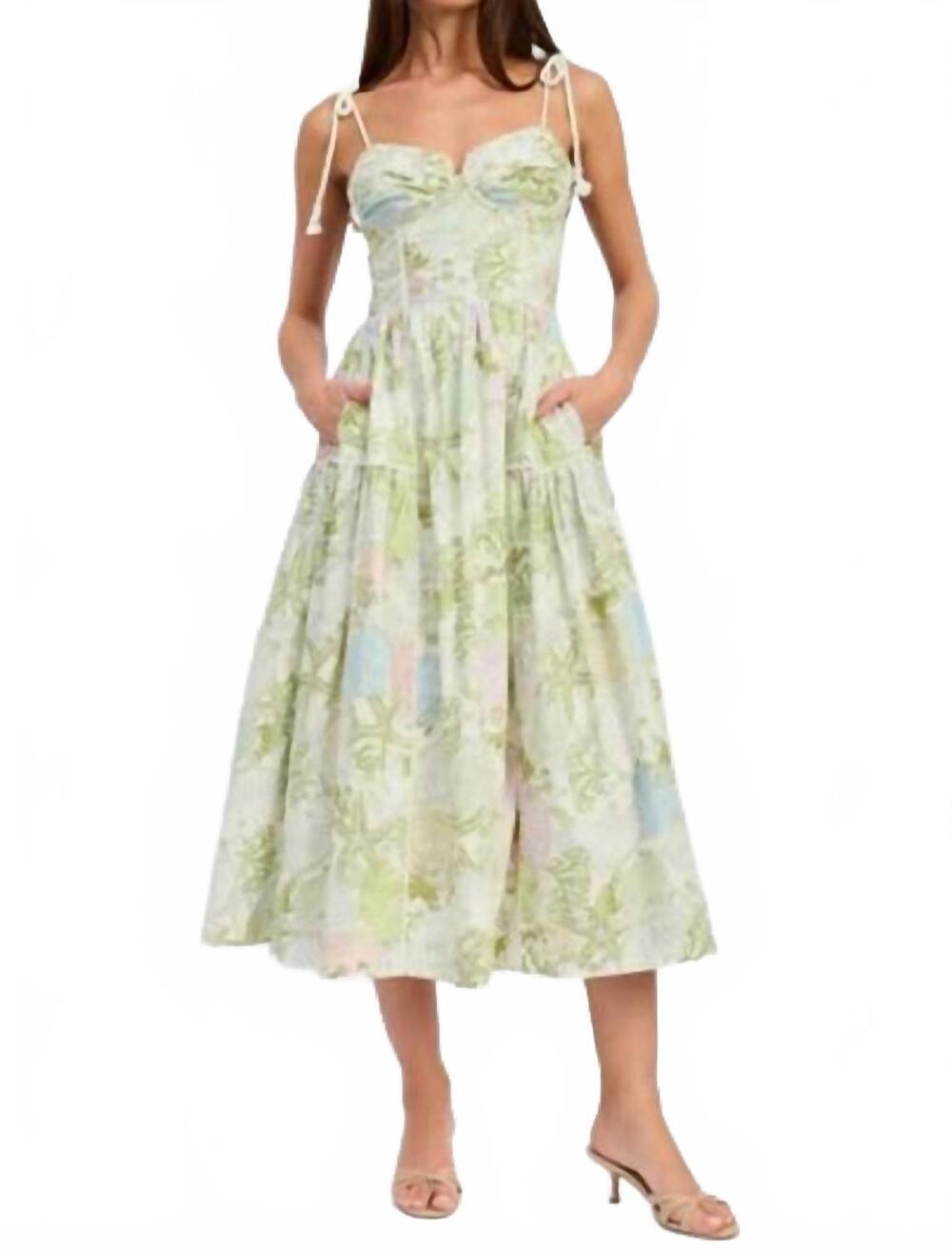 NEW EN SAISON blair midi dress in green
